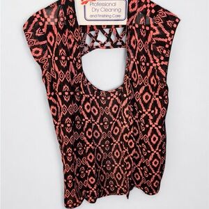 Maurices Black and Red Geometric Blouse